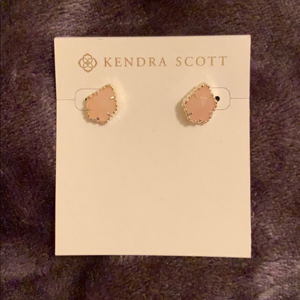 Never worn Kendra Scott rose quartz Tessa earrings